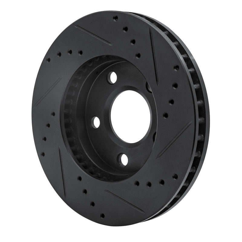R1 1990-1997 Buick LeSabre Front Left Drilled & Slotted Black Brake Rotor