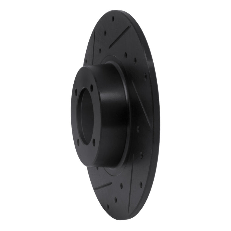 R1 62-80 MG MGB Front Left Drilled & Slotted Black Brake Rotor