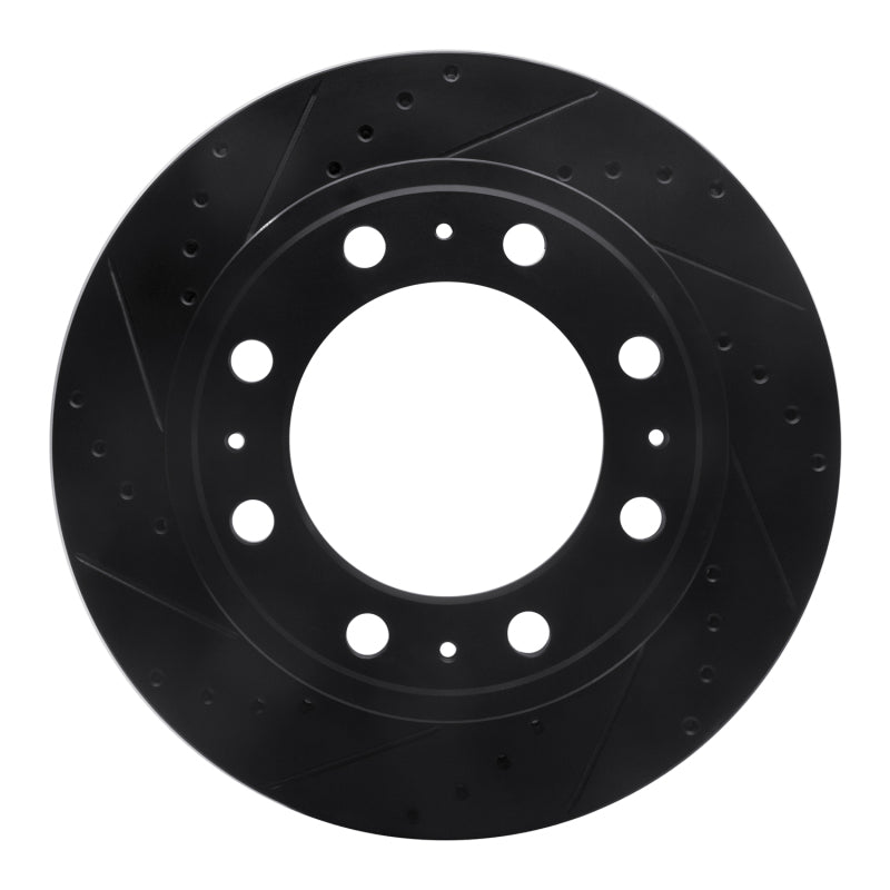R1 19-25 Ram 3500 Rear Left Drilled & Slotted Black Brake Rotor