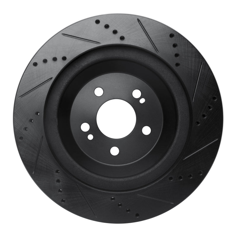 R1 14-21 Mercedes-Benz Maybach S560 Rear Left Drilled & Slotted Black Brake Rotor