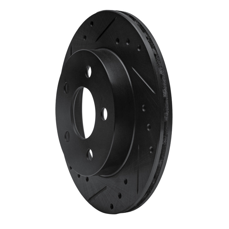 R1 93-98 Ford Thunderbird Rear Left Drilled & Slotted Black Brake Rotor