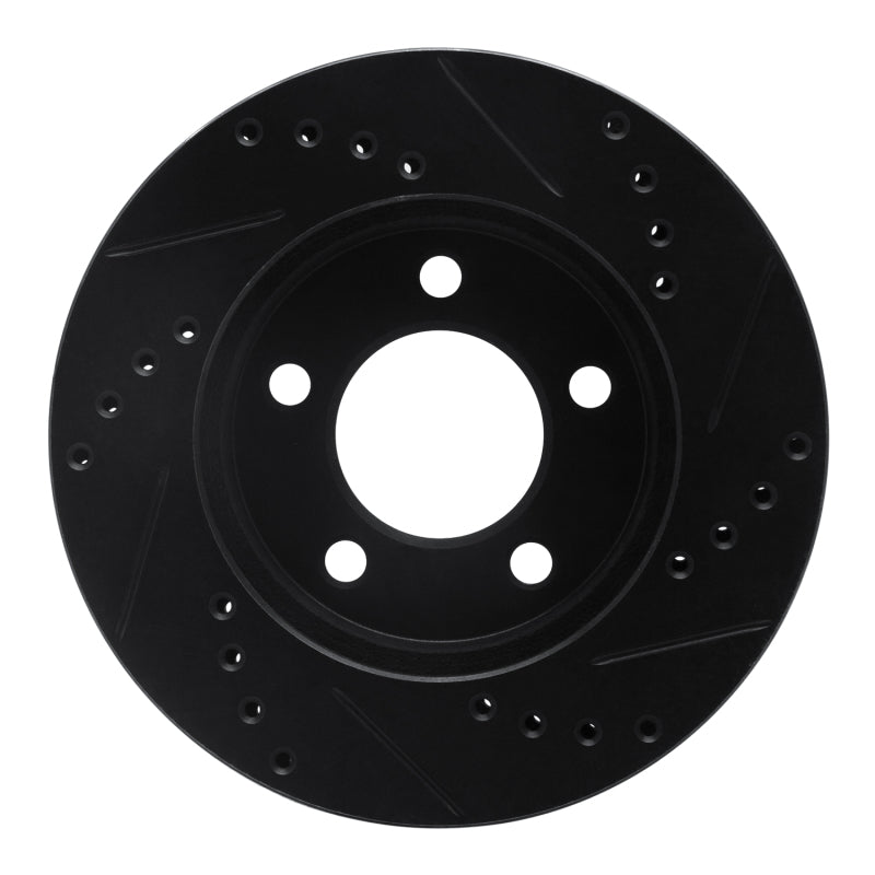 R1 70-93 Ford Taurus SHO Front Left Drilled & Slotted Black Brake Rotor