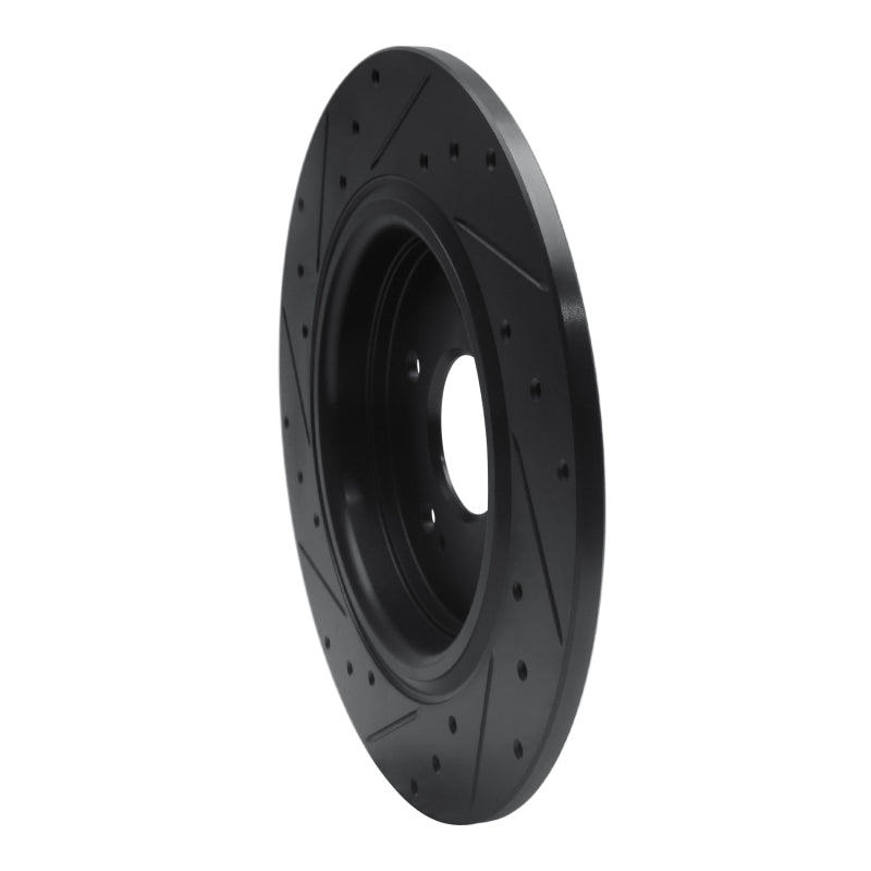 R1 18-25 Honda Odyssey Rear Right Drilled & Slotted Black Brake Rotor
