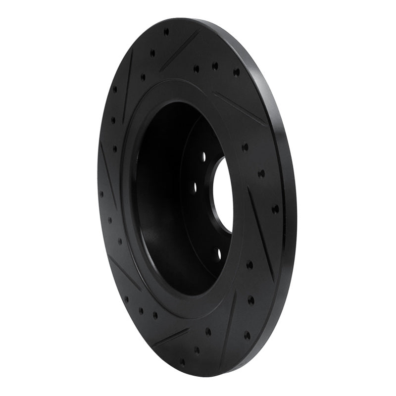 R1 94-04 Land Rover Discovery Rear Right Drilled & Slotted Black Brake Rotor