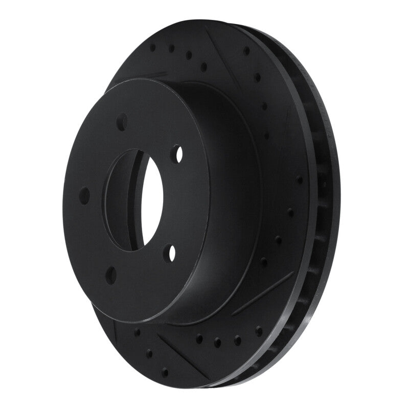 R1 90-02 Chevrolet ASTRO Front Right Drilled & Slotted Black Brake Rotor