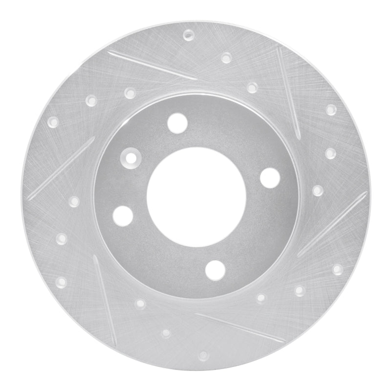 R1 73-05 Audi Coupe Front Right Drilled & Slotted Silver Brake Rotor