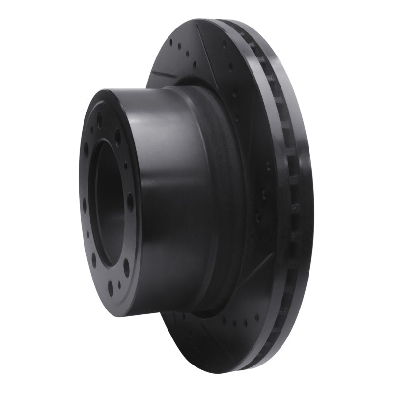 R1 19-25 Ram 3500 Rear Right Drilled & Slotted Black Brake Rotor
