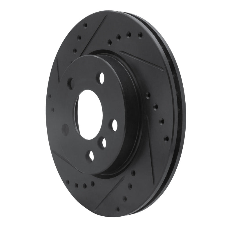 R1 14-24 Mini Cooper (Excl Clubman) Front Left Drilled & Slotted Black Brake Rotor