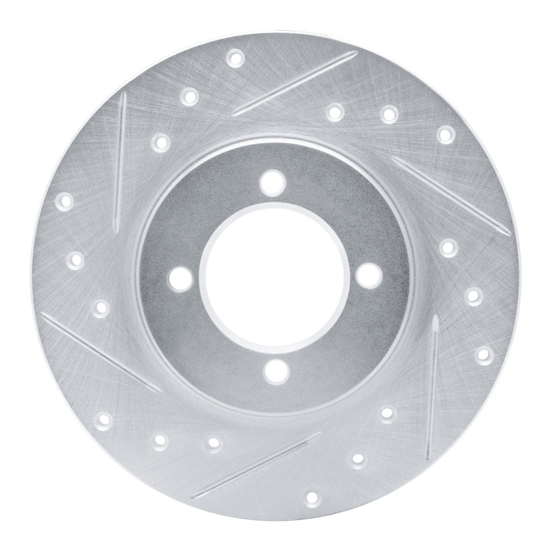 R1 80-83 Toyota Corolla (US/Canada) Front Left Drilled & Slotted Silver Brake Rotor