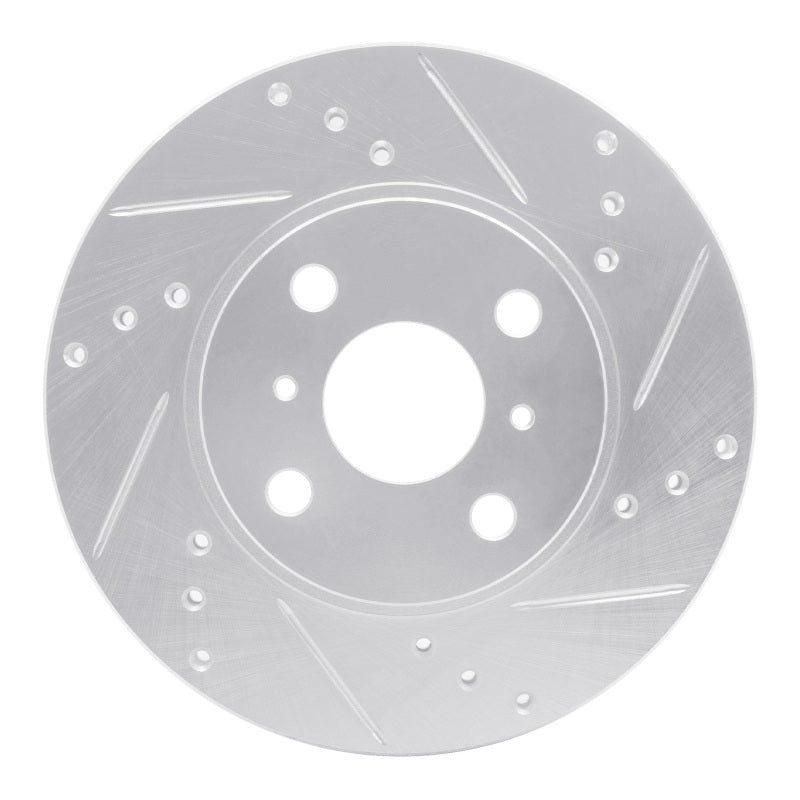 R1 00-05 Toyota MR2 Spyder Front Right Drilled & Slotted Silver Brake Rotor