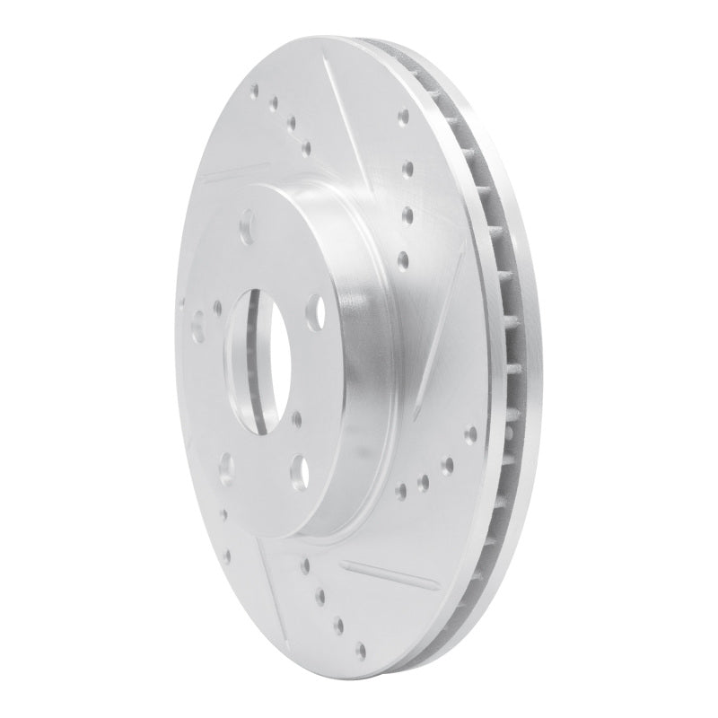 R1 01-05 Toyota RAV4 Front Right Drilled & Slotted Silver Brake Rotor