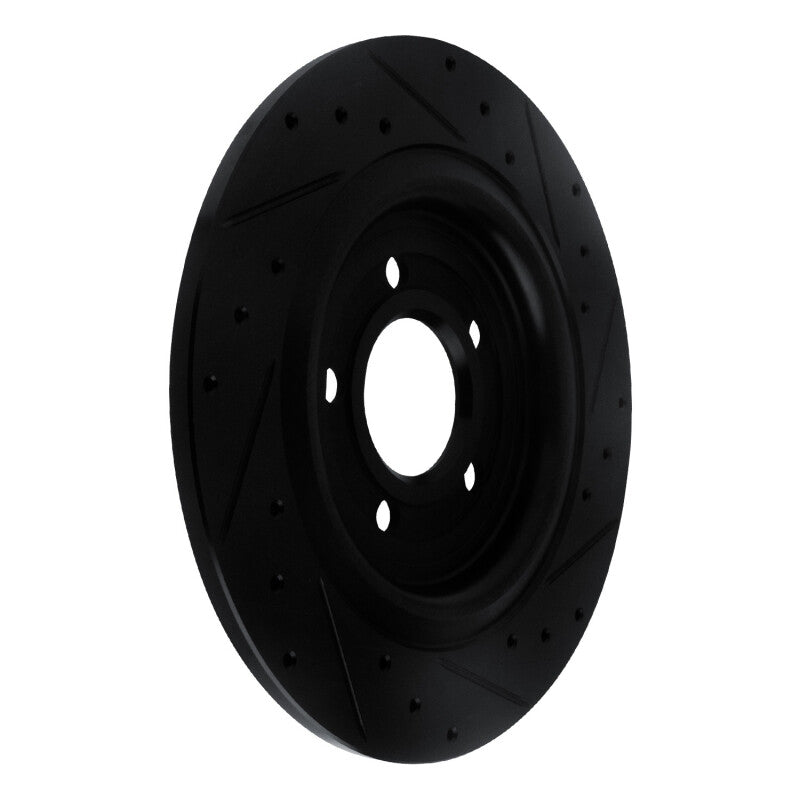 R1 20-25 Ford Explorer Rear Right Drilled & Slotted Black Brake Rotor