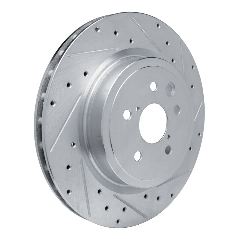 R1 08-14 Lexus IS F Rear Right Drilled & Slotted Silver Brake Rotor