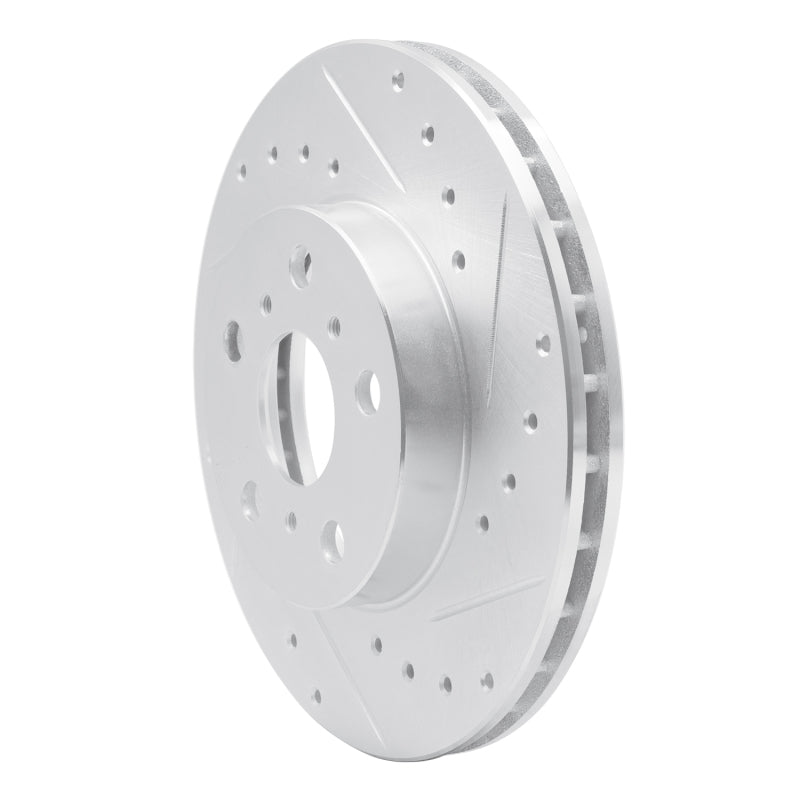 R1 90-91 Toyota Celica Front Right Drilled & Slotted Silver Brake Rotor