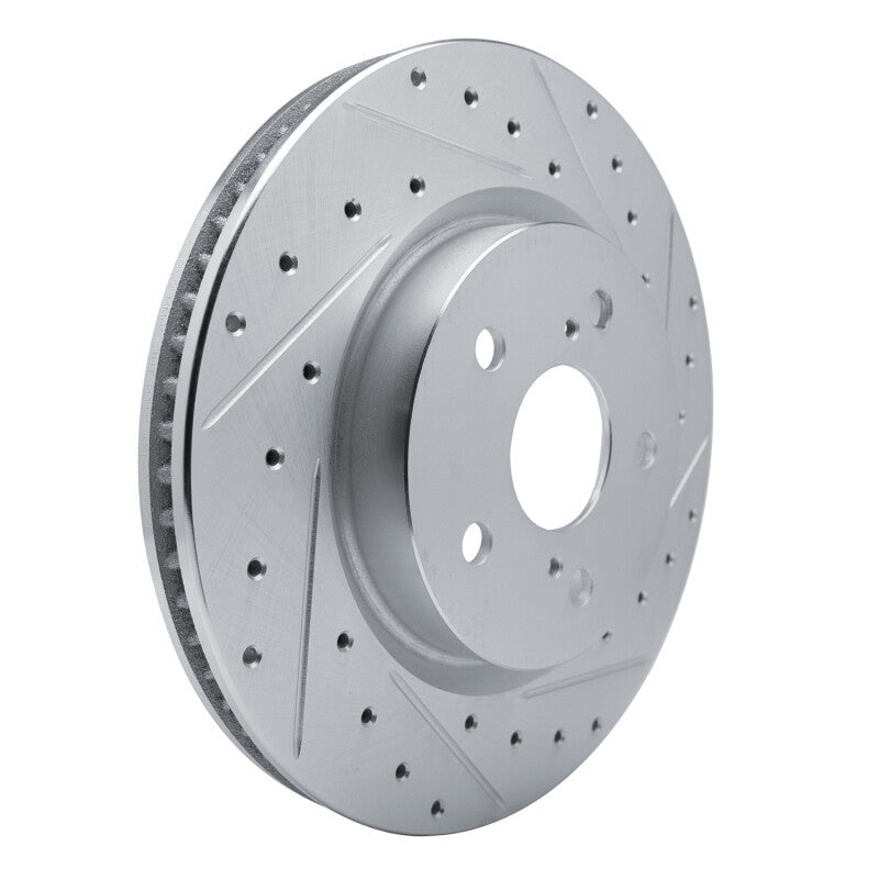 R1 18-25 Lexus UX250h Front Right Drilled & Slotted Silver Brake Rotor