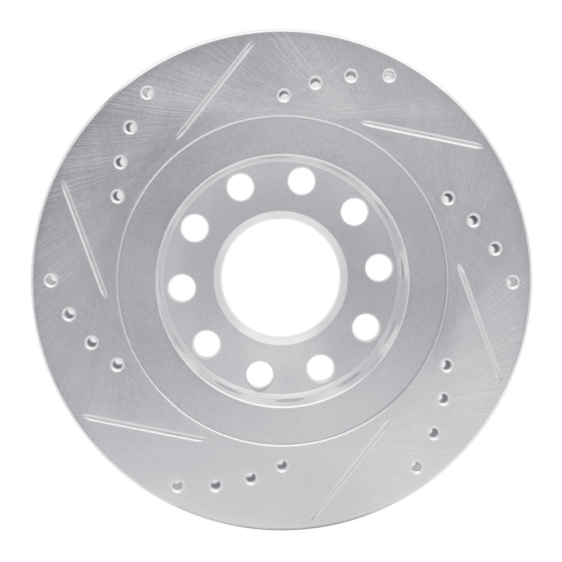 R1 04-05 Audi ALLROAD Rear Right Drilled & Slotted Silver Brake Rotor