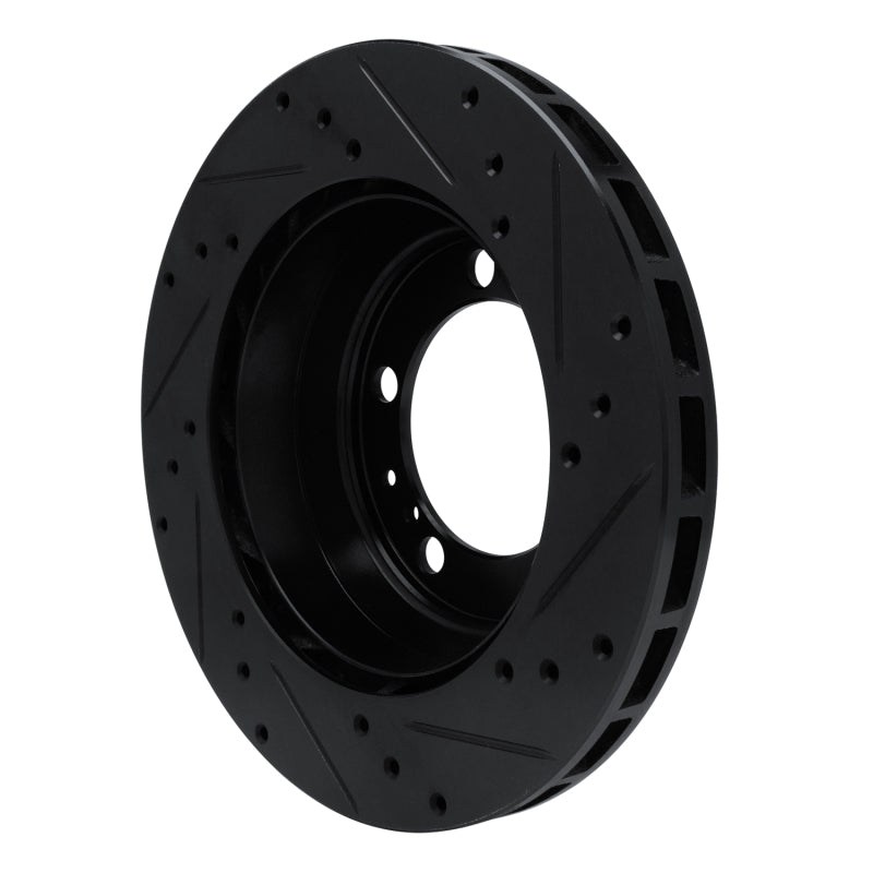 R1 91-97 Porsche 911 Right Rear Drilled & Slotted Black Brake Rotor