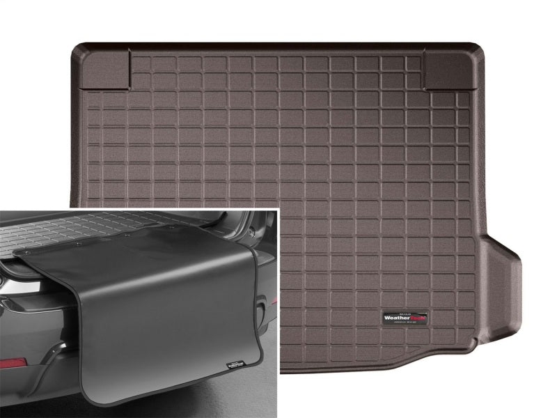 WeatherTech 2018+ BMW X3 Cargo Liners w/ Bumper Protector - Cocoa (with Spare Tire)