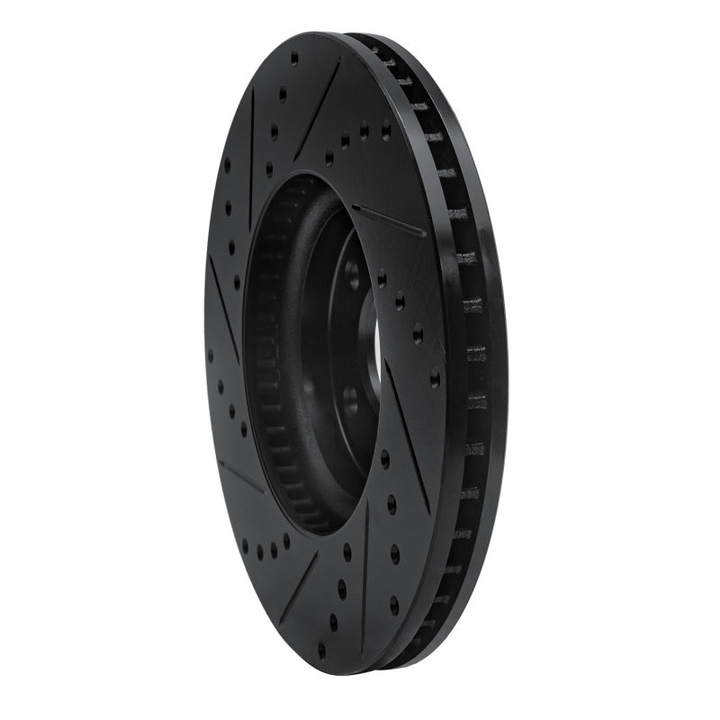 R1 13-20 Ford Fusion Front Right Drilled & Slotted Black Brake Rotor