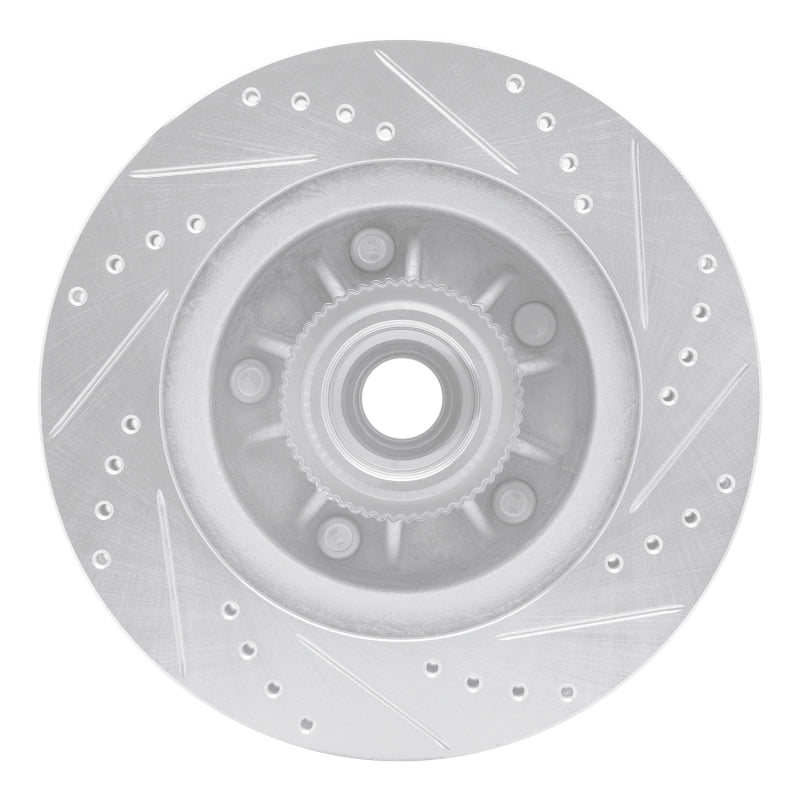 R1 97-99 Ford F-150 RWD Front Left Drilled & Slotted Silver Brake Rotor