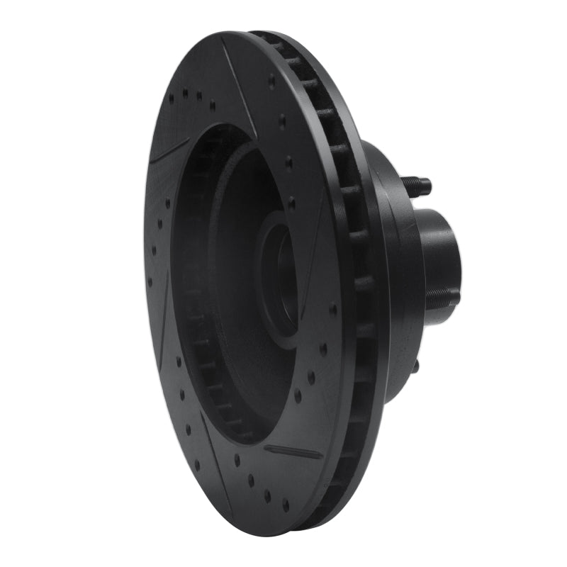 R1 79-91 Ford LTD Front Left Drilled & Slotted Black Brake Rotor