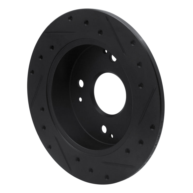 R1 92-97 Acura CL Rear Left Drilled & Slotted Black Brake Rotor
