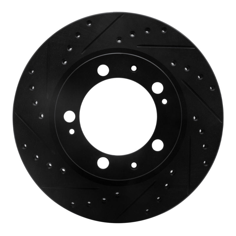 R1 89-97 Porsche 911 Front Left Drilled & Slotted Black Brake Rotor