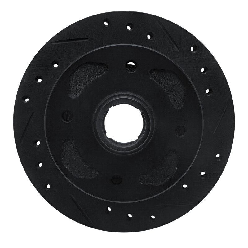 R1 79-83 Mazda RX-7 Front Right Drilled & Slotted Black Brake Rotor
