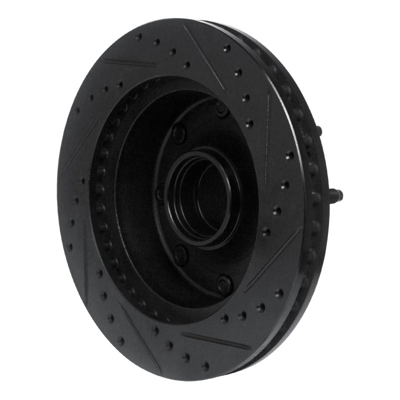 R1 1986-1994 Ford F-250 2WD (Excl Super Duty) Front Left Drilled & Slotted Black Brake Rotor