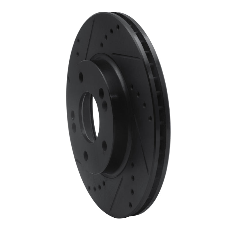 R1 17-22 Hyundai Ioniq Front Left Drilled & Slotted Black Brake Rotor