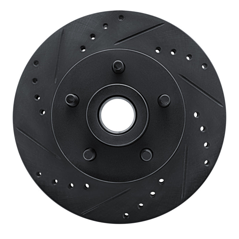 R1 72-73 Ford Gran Torino Front Left Drilled & Slotted Black Brake Rotor