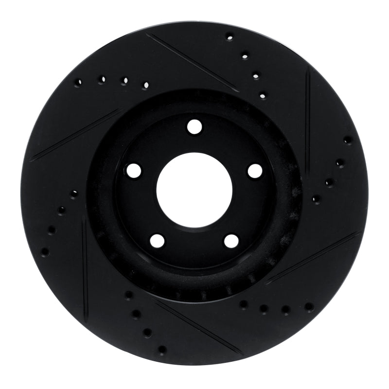 R1 10-14 Renault SAFRANE (Mexico) Front Left Drilled & Slotted Black Brake Rotor
