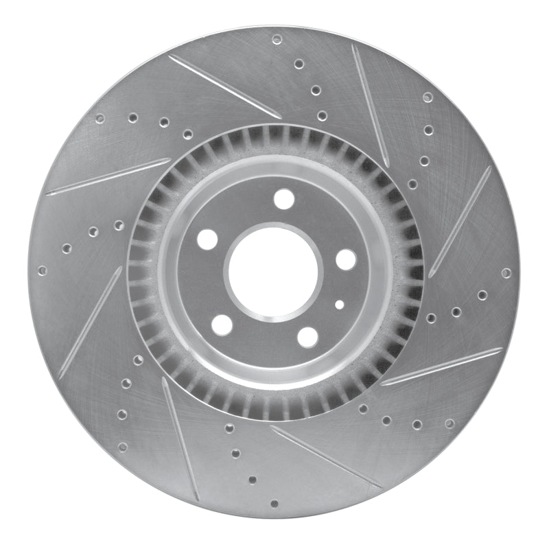 R1 2012-2018 Audi A6 Quattro Front Left Drilled & Slotted Silver Brake Rotor
