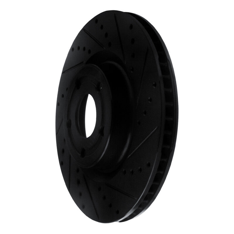 R1 20-25 Ford BRONCO Sport Front Right Drilled & Slotted Black Brake Rotor