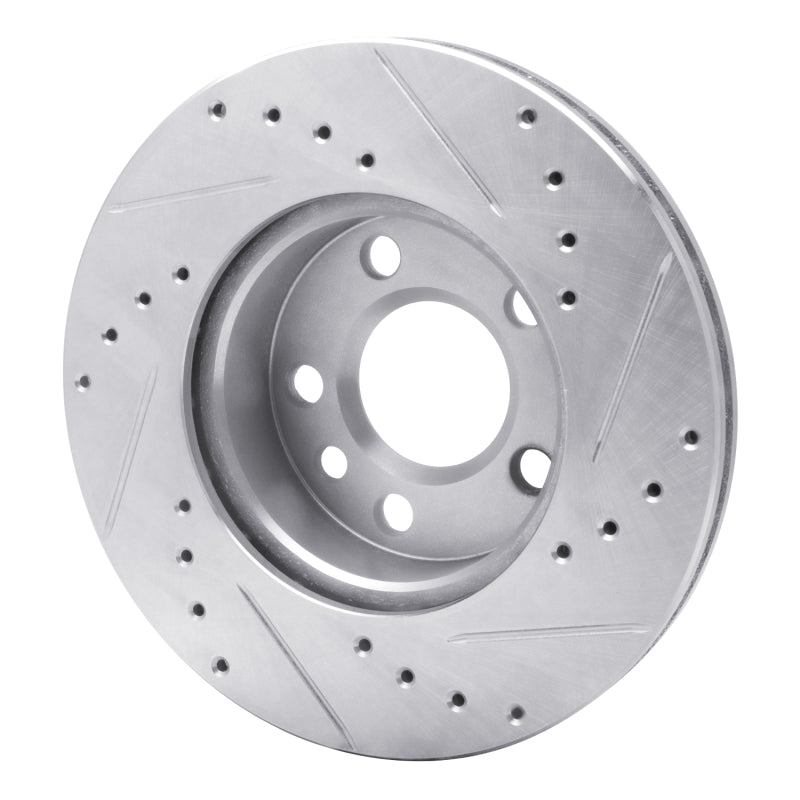 R1 92-95 Volkswagen EuroVan Front Left Drilled & Slotted Silver Brake Rotor