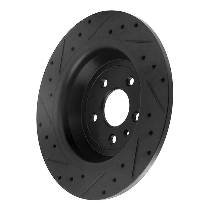 R1 13-20 Ford Escape Rear Right Drilled & Slotted Black Brake Rotor