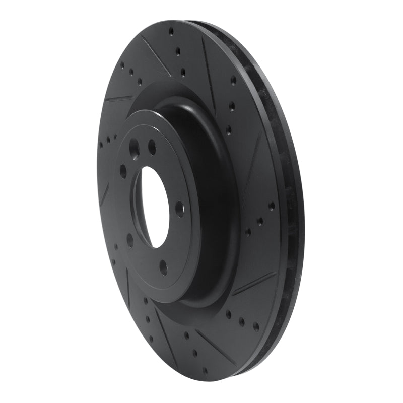 R1 14-24 Land Rover Range Rover Sport Rear Right Drilled & Slotted Black Brake Rotor