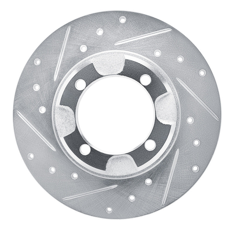R1 85-91 Dodge COLT Front Left Drilled & Slotted Silver Brake Rotor