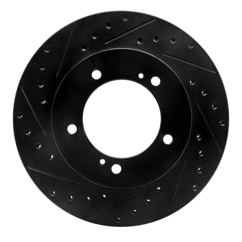 R1 96-98 Suzuki Sidekick Front Left Drilled & Slotted Black Brake Rotor