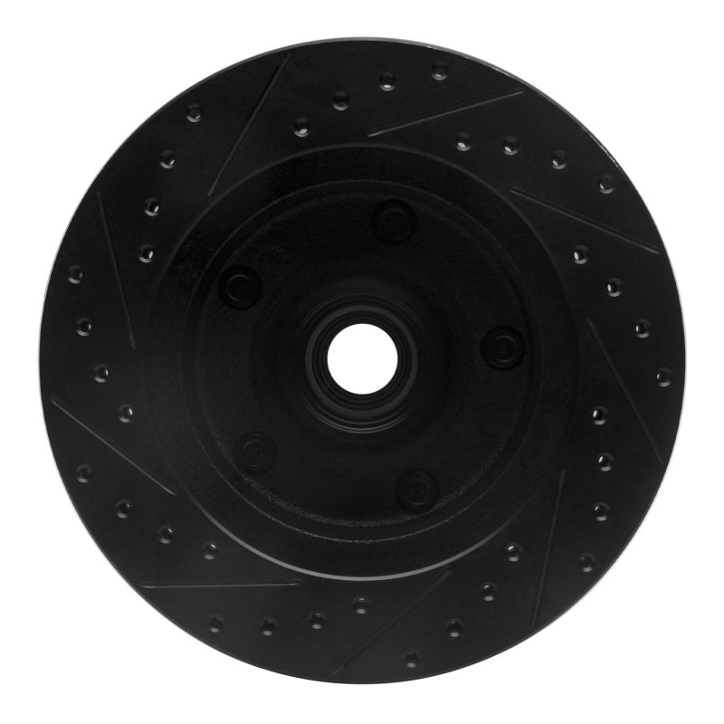 R1 73-93 Ford E-100 Econoline Front Right Drilled & Slotted Black Brake Rotor