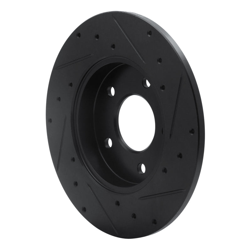 R1 92-05 Buick LeSabre Rear Left Drilled & Slotted Black Brake Rotor