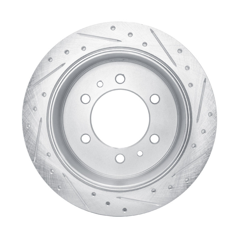 R1 06-10 Hummer H3T Rear Left Drilled & Slotted Silver Brake Rotor