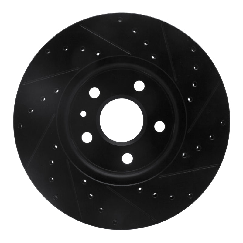 R1 10-25 Buick Allure Front Left Drilled & Slotted Black Brake Rotor
