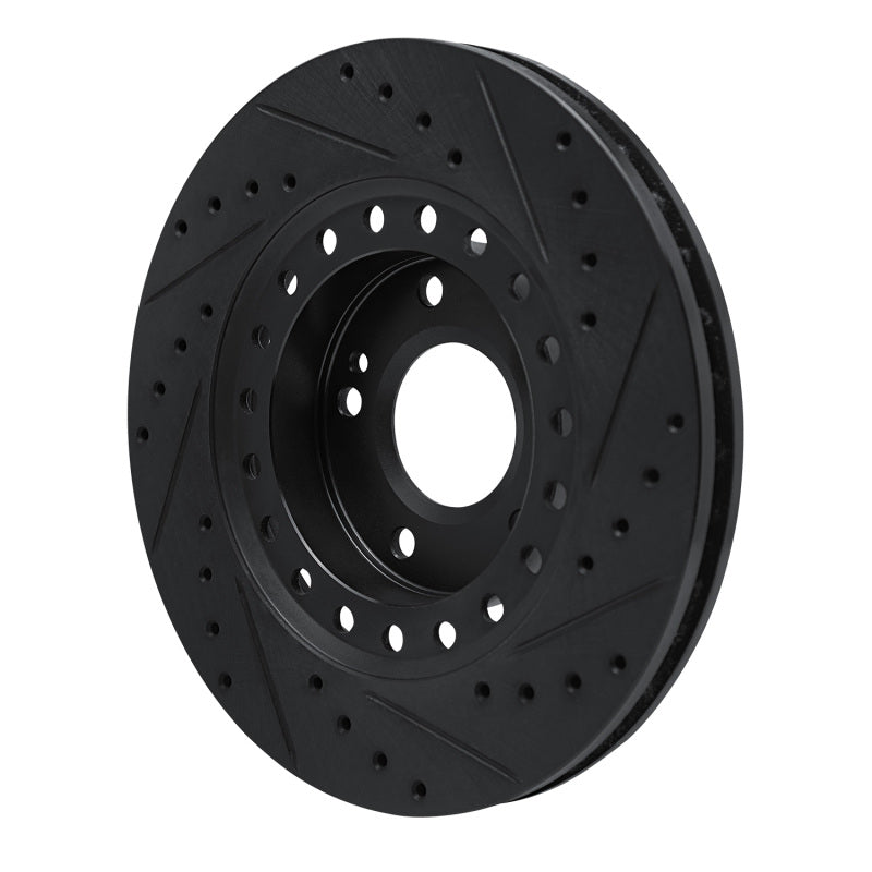 R1 93-99 Dodge STEALTH Front Left Drilled & Slotted Black Brake Rotor