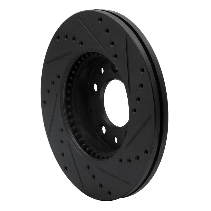 R1 03-05 Mazda 6 Front Left Drilled & Slotted Black Brake Rotor