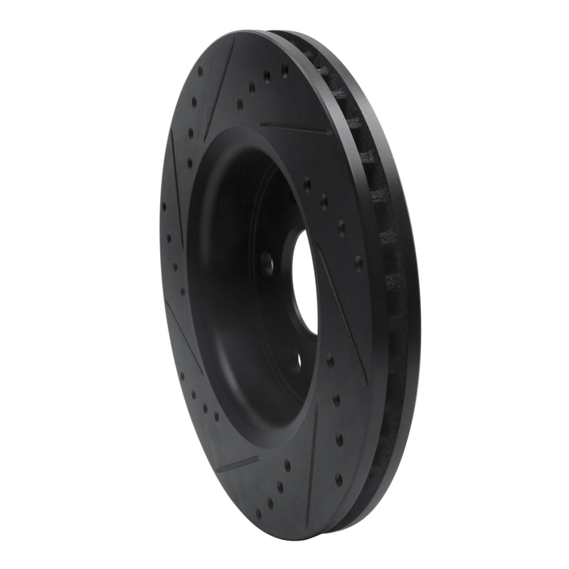 R1 05-10 Jeep Commander Front Right Drilled & Slotted Black Brake Rotor