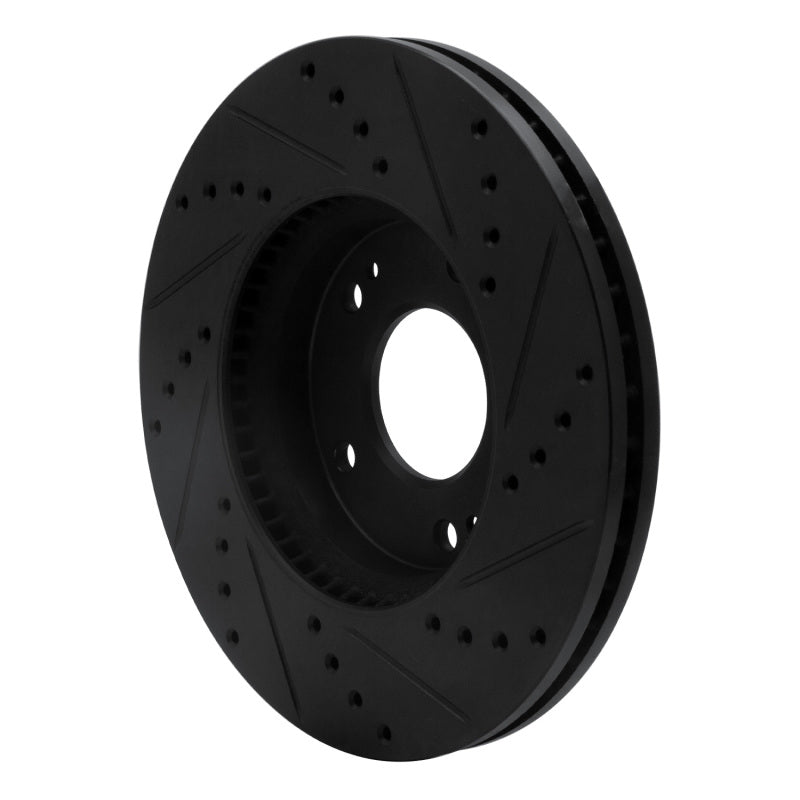 R1 07-10 Kia Rondo (Canada) Front Left Drilled & Slotted Black Brake Rotor