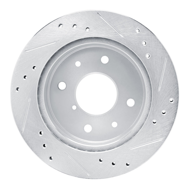 R1 84-85 Mazda RX-7 Rear Left Drilled & Slotted Silver Brake Rotor