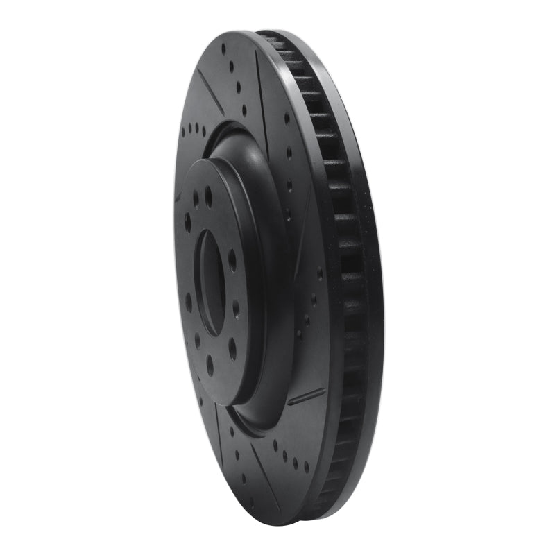 R1 04-09 Cadillac SRX Front Right Drilled & Slotted Black Brake Rotor