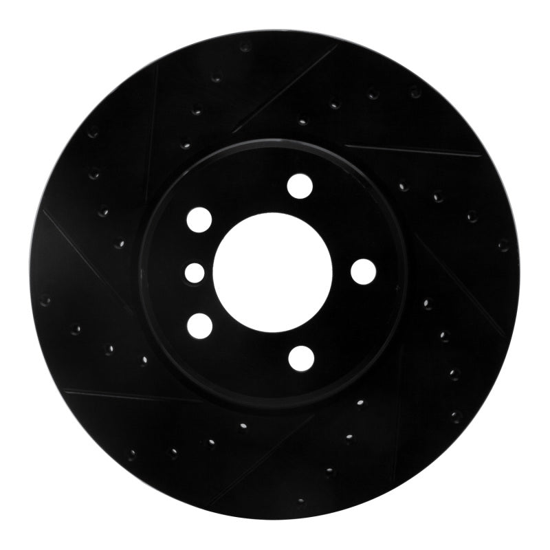 R1 03-05 Land Rover Range Rover Front Left Drilled & Slotted Black Brake Rotor